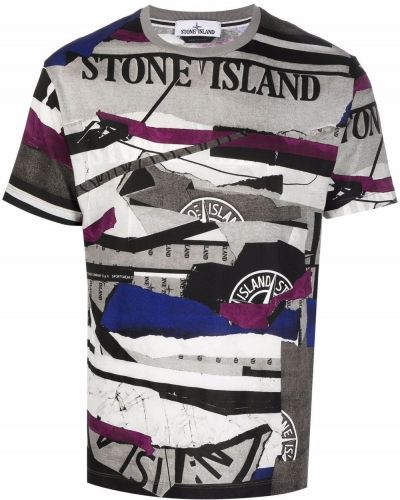 Camiseta con estampado Stone Island gris