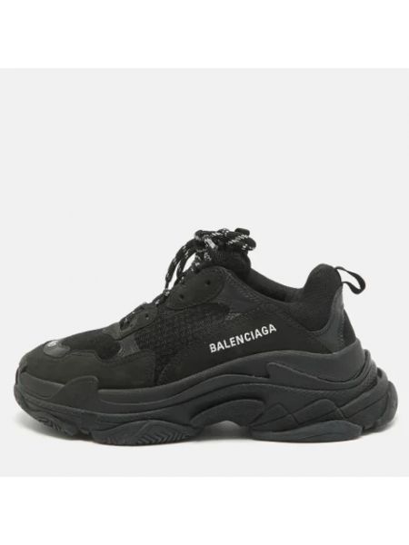 Sneakersy skórzane retro Balenciaga Vintage czarne