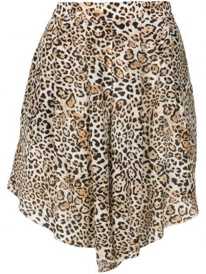 Leopardimustriga mustriline siidist lühikesed püksid Adriana Degreas
