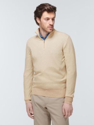 Kašmírový sveter na zips Loro Piana béžová