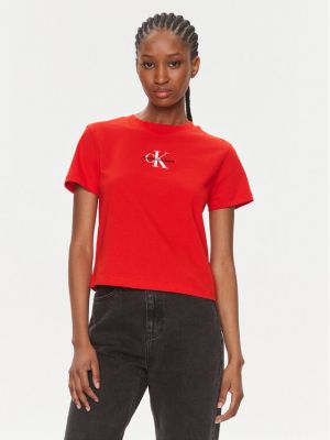 Koszulka Calvin Klein Jeans czerwona