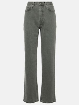 Straight fit džíny s vysokým pasem Totême šedé