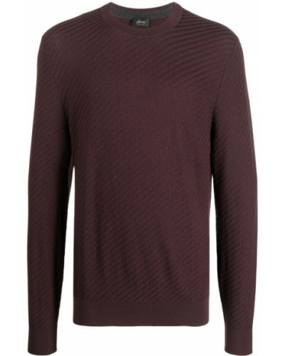 Pleten pulover z okroglim izrezom Brioni rdeča