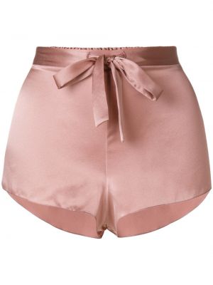 Pantaloni scurți cu perle de mătase Gilda & Pearl roz