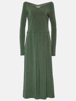 Sukienka długa z dżerseju Max Mara zielona