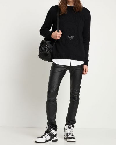 Bavlnený sveter Moschino čierna