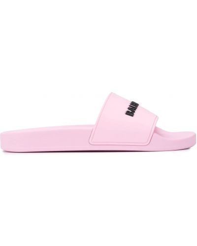 Sandali con stampa Balenciaga rosa