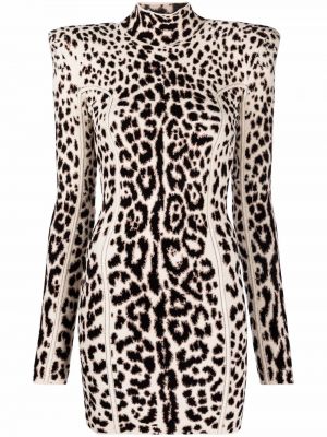 Koktejl obleka z leopardjim vzorcem Roberto Cavalli
