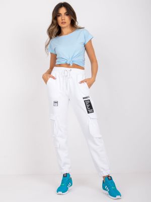 Παντελόνι cargo Fashionhunters λευκό