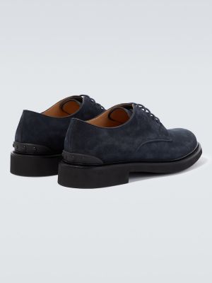 Велурени обувки в стил дерби Tod's синьо