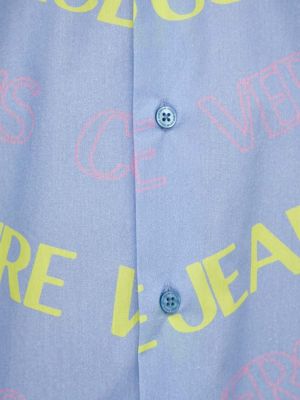 Pamučna traper košulja Versace Jeans Couture plava