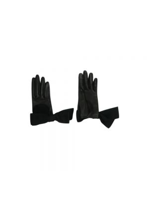 Czarne rękawiczki skórzane Louis Vuitton Vintage