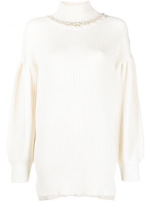 Pull avec perles à imprimé Simone Rocha blanc