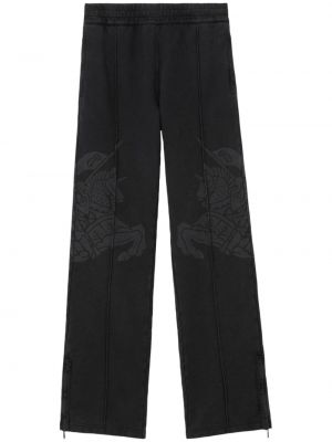 Pantalon de joggings en coton à imprimé Burberry noir