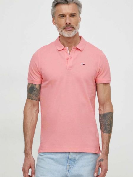 Тениска с дълъг ръкав Tommy Jeans розово