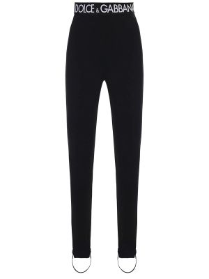 Черные спортивные штаны из вискозы Dolce & Gabbana