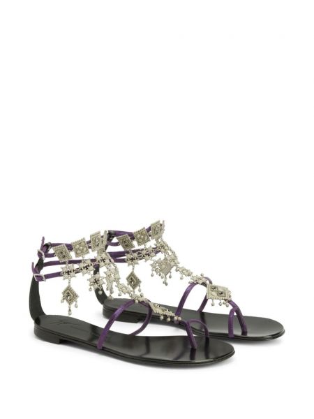 Semišové sandály Giuseppe Zanotti fialové