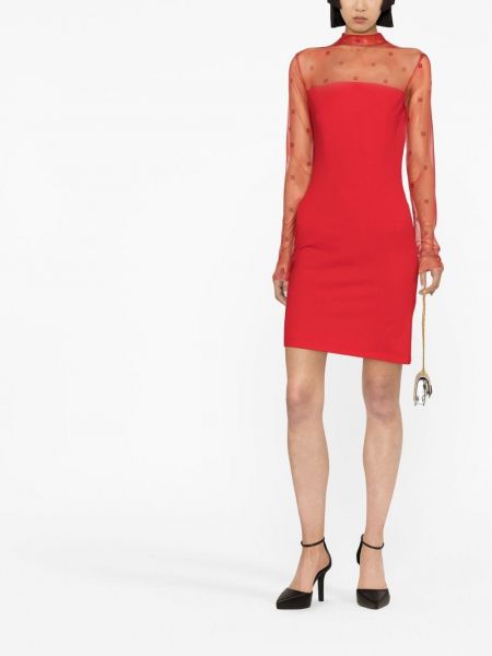 Sukienka długa tiulowa Givenchy czerwona