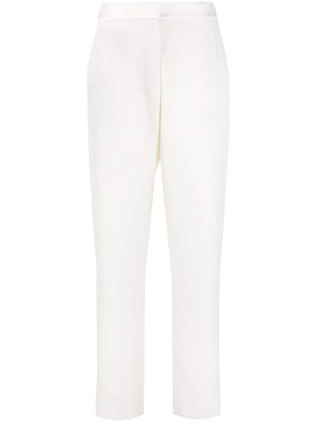 Pantalones rectos de cintura alta Balmain blanco
