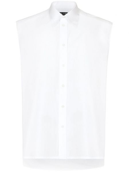 Βαμβακερό αμάνικο πουκάμισο Dolce & Gabbana λευκό