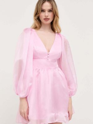 Мини рокля Bardot розово
