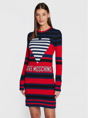Pletena obleka Love Moschino rdeča