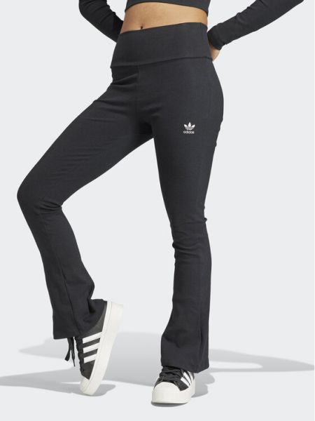 Bavlnené priliehavé nohavice Adidas čierna