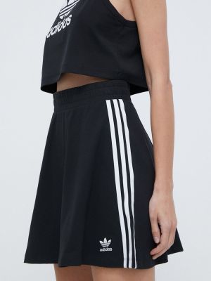 Fustă mini cu dungi Adidas Originals negru