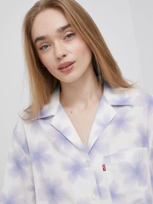 Bavlněné vzorovaná košile Levi's - bílá