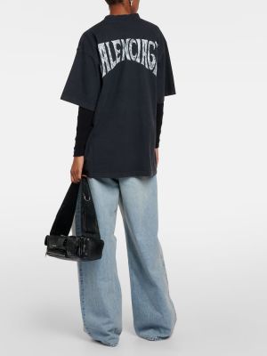 Βαμβακερή μπλούζα από ζέρσεϋ με τροπικά μοτίβα Balenciaga