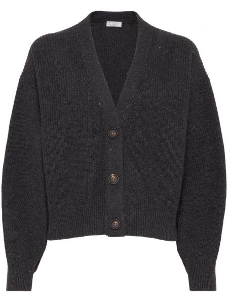 Cardigan lung cu paiete Brunello Cucinelli negru