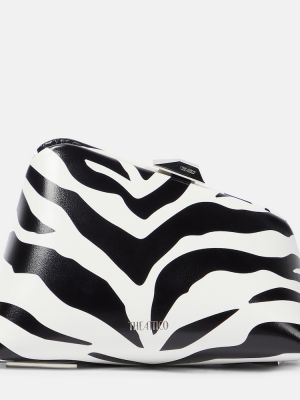 Geantă plic din piele cu imagine cu model zebră The Attico