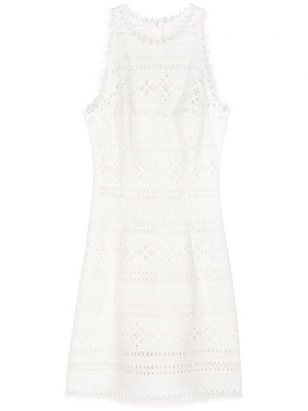 Pletené mini šaty s třásněmi Ermanno Scervino bílé