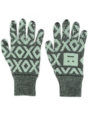 Vlnené rukavice Acne Studios zelená