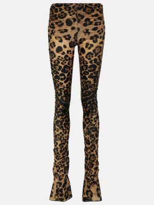 Leggings con stampa leopardato in jersey Blumarine
