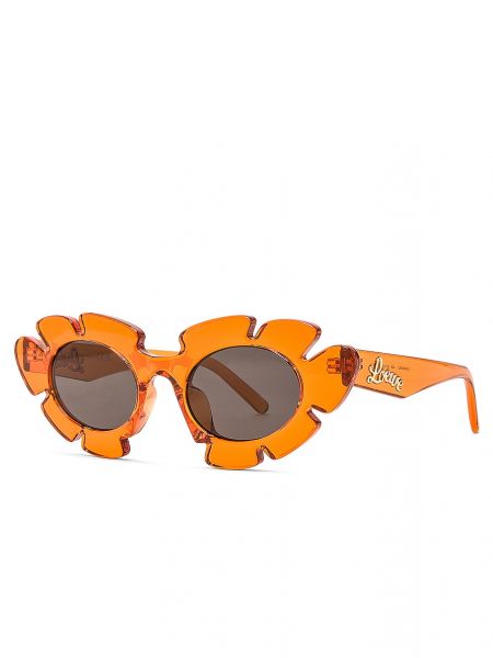 Прозрачные очки солнцезащитные в цветочек Loewe оранжевые