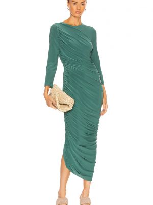 Длинное платье с длинным рукавом Norma Kamali зеленое