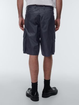 Shorts taille haute en nylon Prada noir