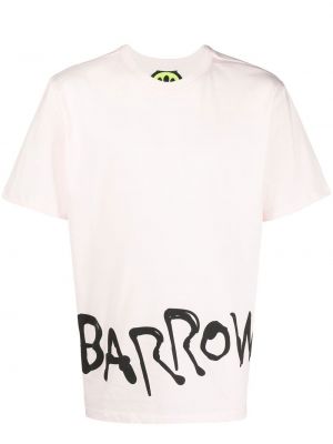 Bombažna majica s potiskom Barrow roza