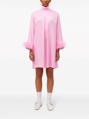 Koktejlové šaty z peří Sleeper růžové