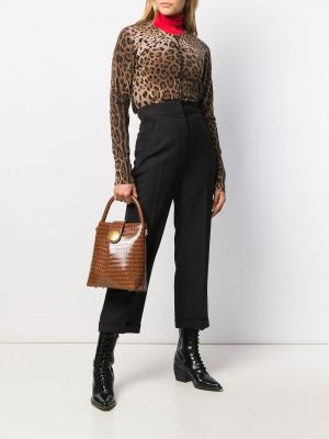 Leopardí kardigan s potiskem Dolce & Gabbana hnědý