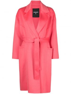 Vlněný kabát Patrizia Pepe růžový