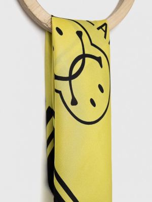 Jedwabny krawat Moschino żółty