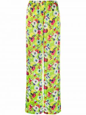 Pantaloni cu model floral Msgm verde