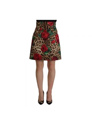 Mini spódniczka bawełniana w panterkę Dolce And Gabbana różowa