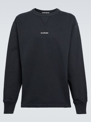 Bavlnený fleecový sveter Acne Studios čierna