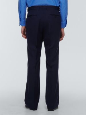 Vlnené rovné nohavice Gucci modrá