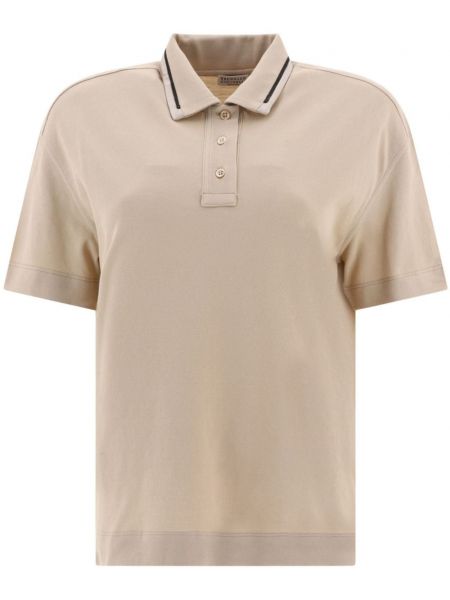 Polo en coton Brunello Cucinelli beige