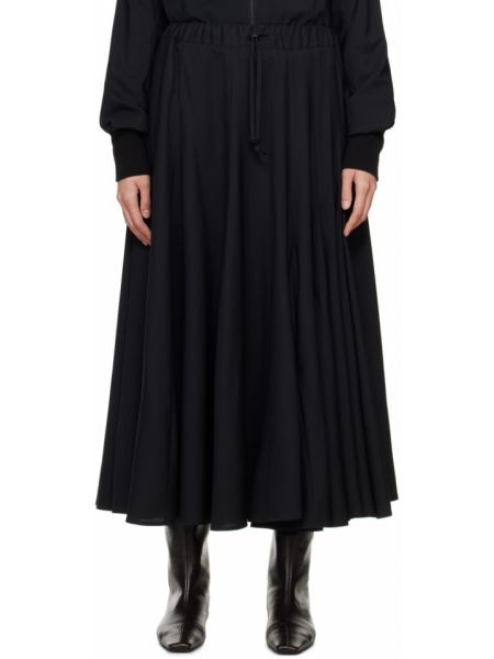 Черная длинная юбка с ластовицей Yohji Yamamoto