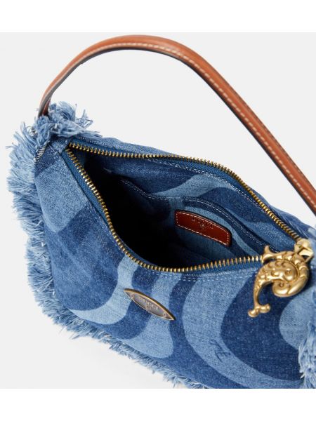 Τσάντα ώμου με κρόσσια Pucci μπλε